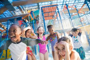 Kids Playing In Splash Area
