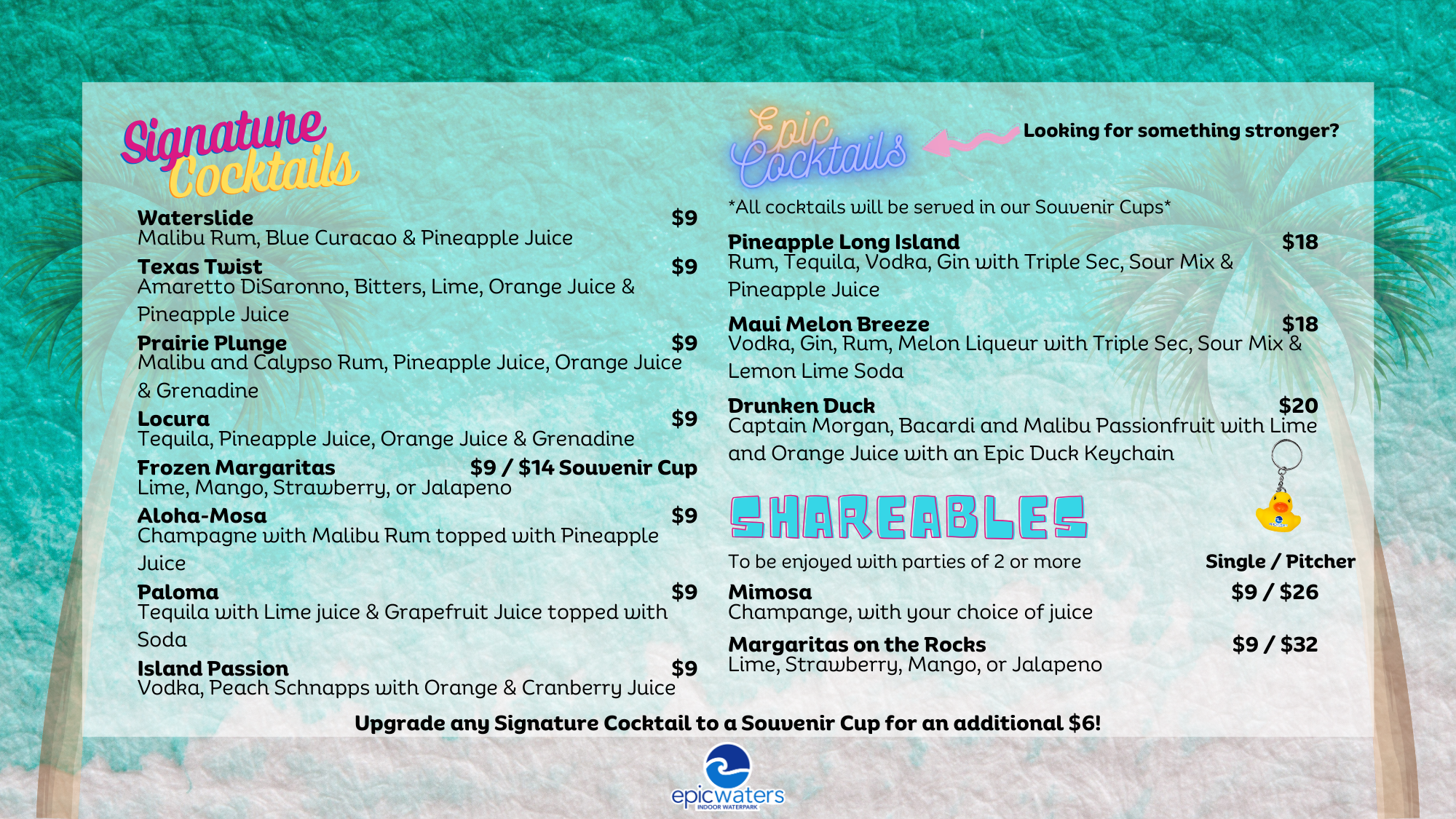 Bar Menu Page 1
